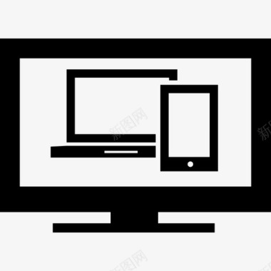 三屏响应界面符号现代屏幕图标图标