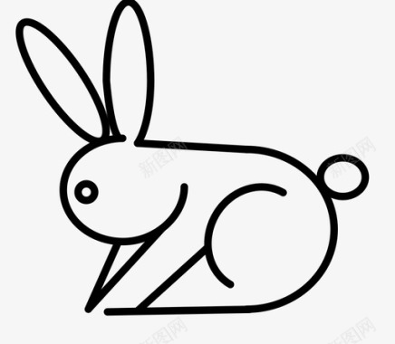 手绘垂耳兔兔子安哥拉兔动物图标图标