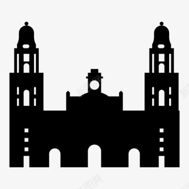 墨西哥城大都会大教堂西班牙货币图标图标