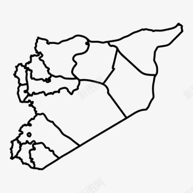 叙利亚地图各省地区图标图标