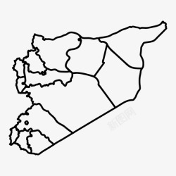德国地区区划叙利亚地图各省地区图标高清图片