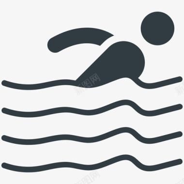 游泳运动员健身酷标图标图标
