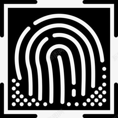 安全方面指纹识别技术签名图标图标