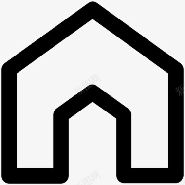 房屋建筑和家具加粗线条图标图标
