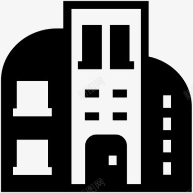 城市建筑剪影住宅单位公寓建筑图标图标