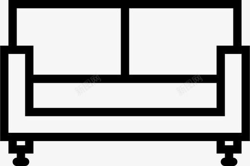 现代沙发2座沙发软垫家具客厅图标图标