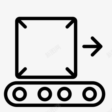 卡通人物搬运输送带包装移动图标图标