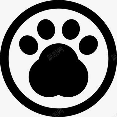 爪子印在一个宠物旅馆的标牌上动物宠物旅馆图标图标