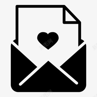 情人节的情书情书通讯信封图标图标