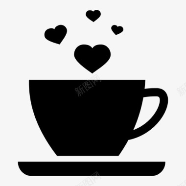杯子情人节茶图标图标