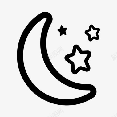 月亮和星星睡觉夜晚图标图标