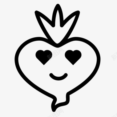 爱心标志快乐化身甜菜根图标图标