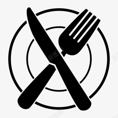 常用标识餐具餐厅餐图标图标