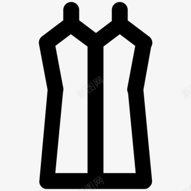 吊带连衣裙衣服大胆的线条图标图标