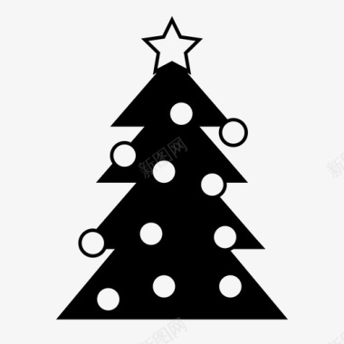 冷杉圣诞树星星松树图标图标