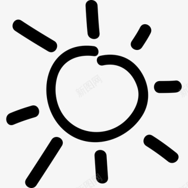 太阳手绘日符号界面手绘图标图标