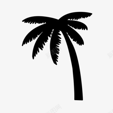 棕榈树热带树木图标图标