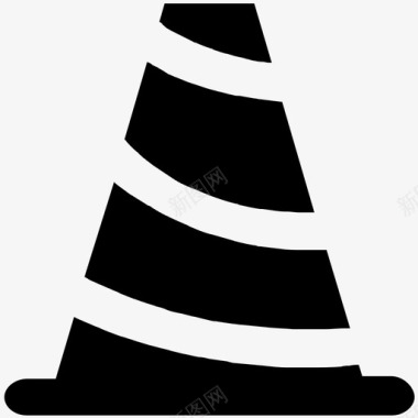 交通锥建筑大胆的固体图标图标