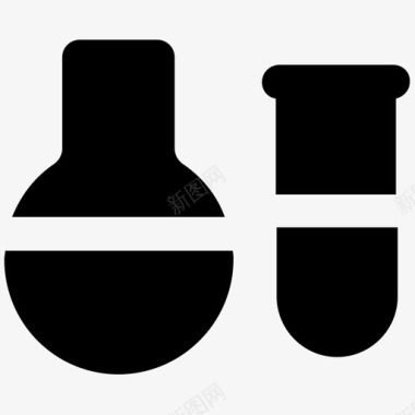 白色器皿实验室玻璃器皿科学大胆的固体图标图标