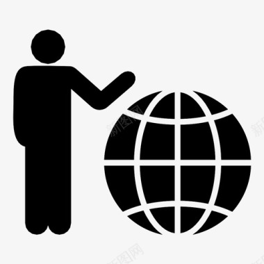全球营销地球全球黑色全球图标图标