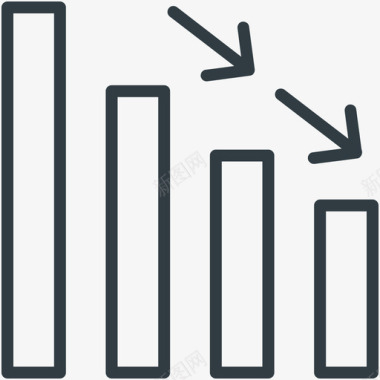 下降矢量下降条形图交易线图标图标