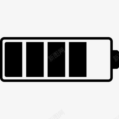 黑色手机边框电池电池电量充足手机电池图标图标