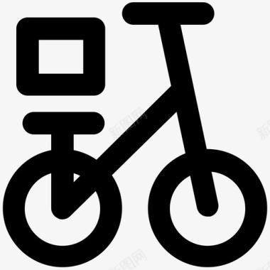 甜蜜自行车自行车送货踏板包裹图标图标