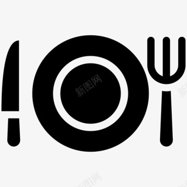 叉子桌子设置餐桌叉子图标图标