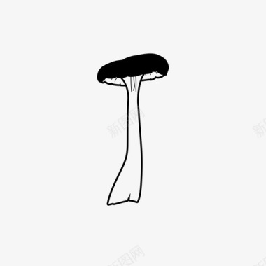 蘑菇黄脚真菌生长图标图标