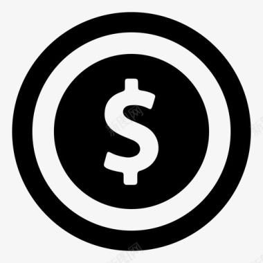 火焰美元图标美元现金硬币图标图标