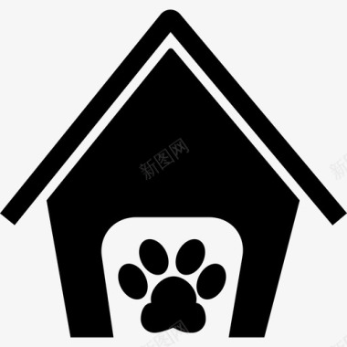 宠物旅馆用爪子做的房屋标牌动物宠物旅馆图标图标