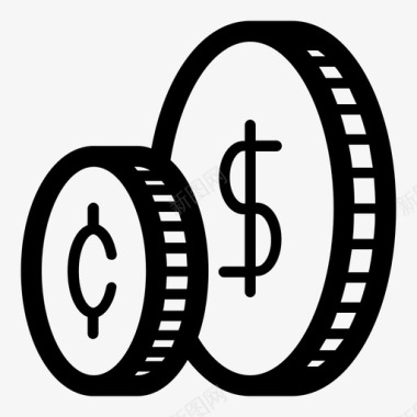 梦想基金硬币美分零钱图标图标