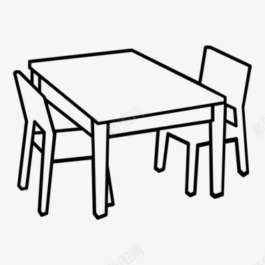 餐厅桌子椅子餐厅图标图标