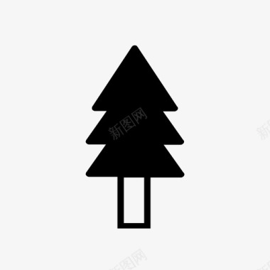 松树冬天雪图标图标