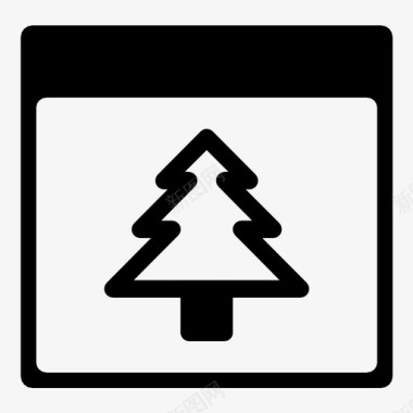 圣诞节礼物树叶图标图标