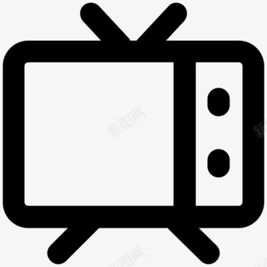 古风物件电视复古电视电视机图标图标