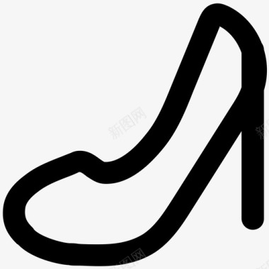 高跟鞋时尚大胆的线条图标图标