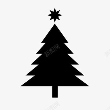 冷杉圣诞树星星云杉图标图标