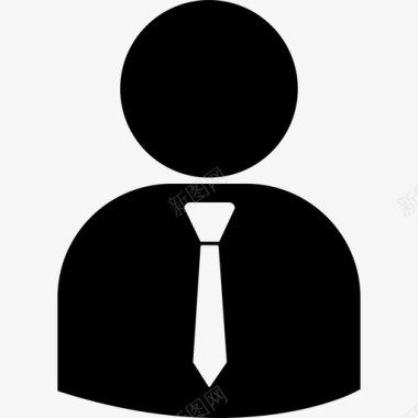 商务人士剪影戴领带人类3填充图标图标