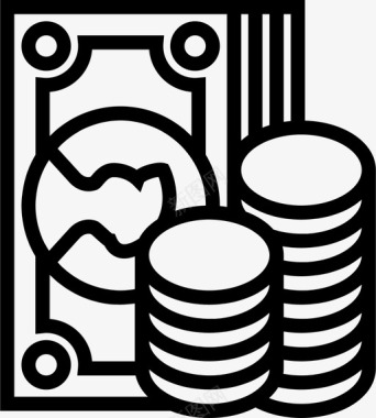 古楼一角零钱商业现金图标图标