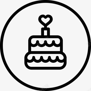 圆形蛋糕蛋糕生日庆祝图标图标