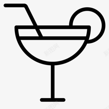 白色玻璃杯鸡尾酒酒吧饮料图标图标