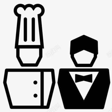 厨师和服务员员工服务人员图标图标