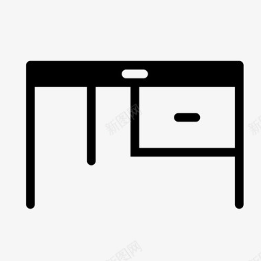 光滑桌子面办公桌抽屉家具图标图标