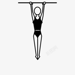 艺术体操运动员单杠动作运动员图标高清图片