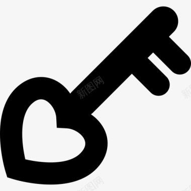 钥匙PNG图钥匙有心脏形状心跳图标图标