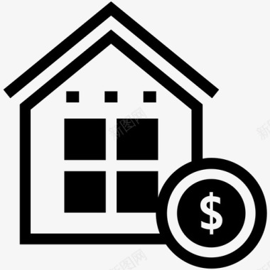 贷款背景房产价值建筑美元图标图标