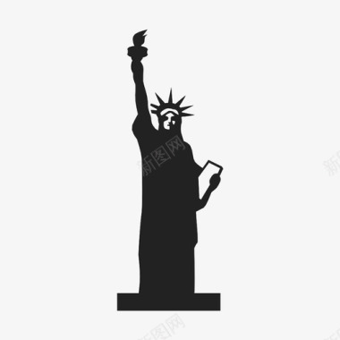 灯光自由女神像纽约国家纪念碑图标图标