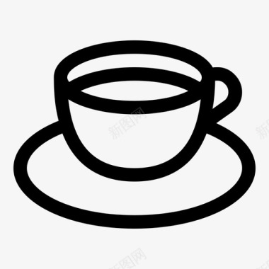 闪耀茶杯茶杯冲泡卡布奇诺图标图标
