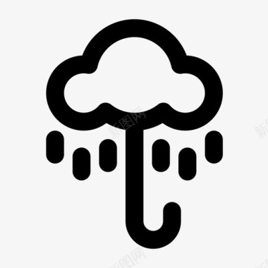 云彩雨伞庇护所保护伞图标图标
